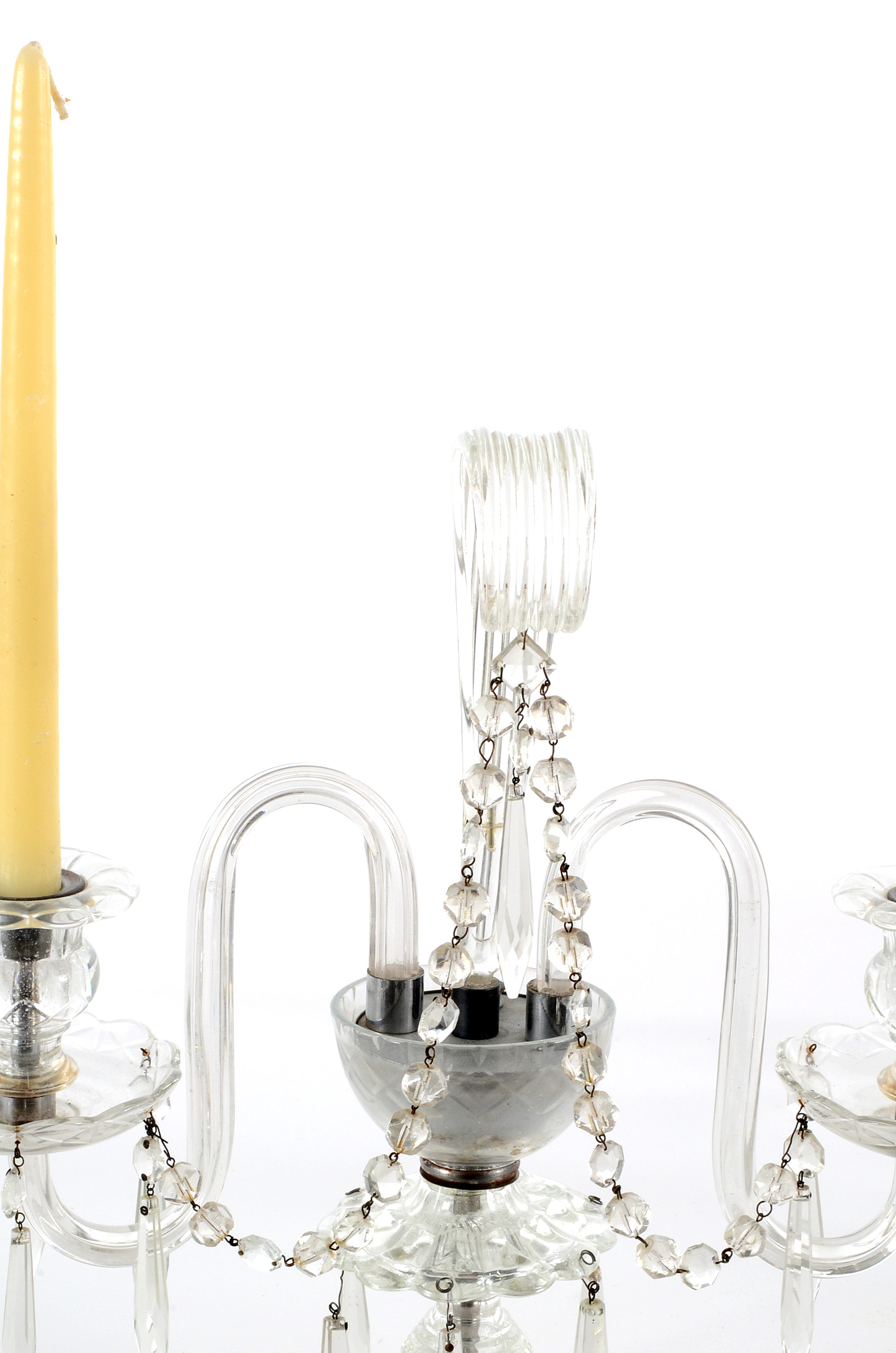 Pair of Glass Candelabras