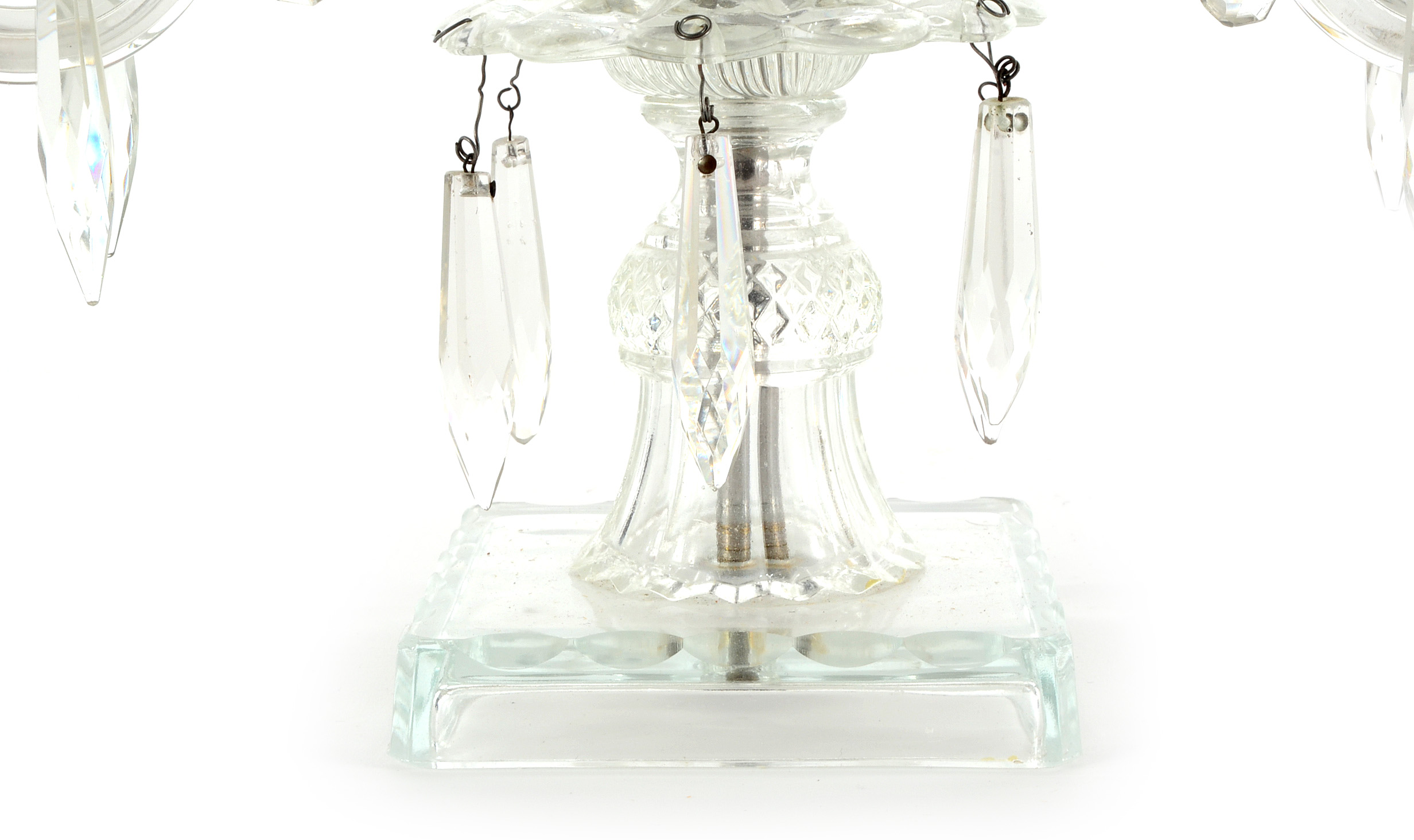 Pair of Glass Candelabras