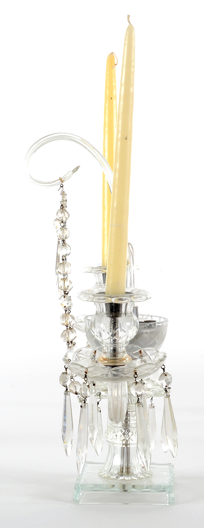 Pair of Glass Candelabras