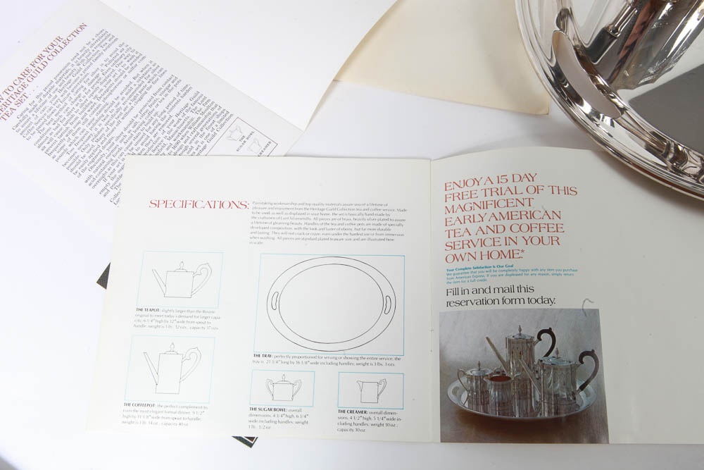 Lunt Silversmiths Silver Plated Tea and Coffee Service