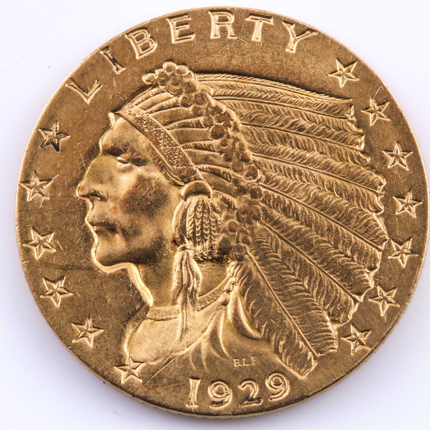 1925 D $2 1/2 Indian Head Gold Coin