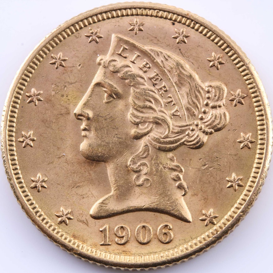 1906 D Liberty Head $5 Gold Coin