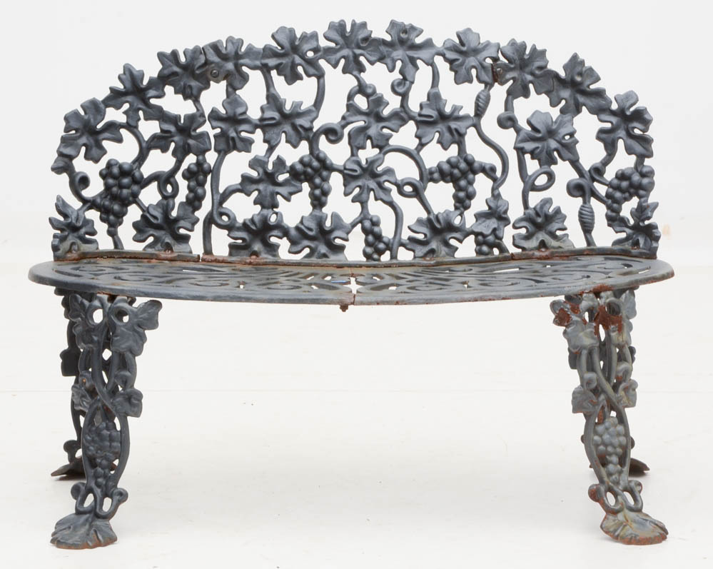 Vintage Cast Iron Settee and Chair