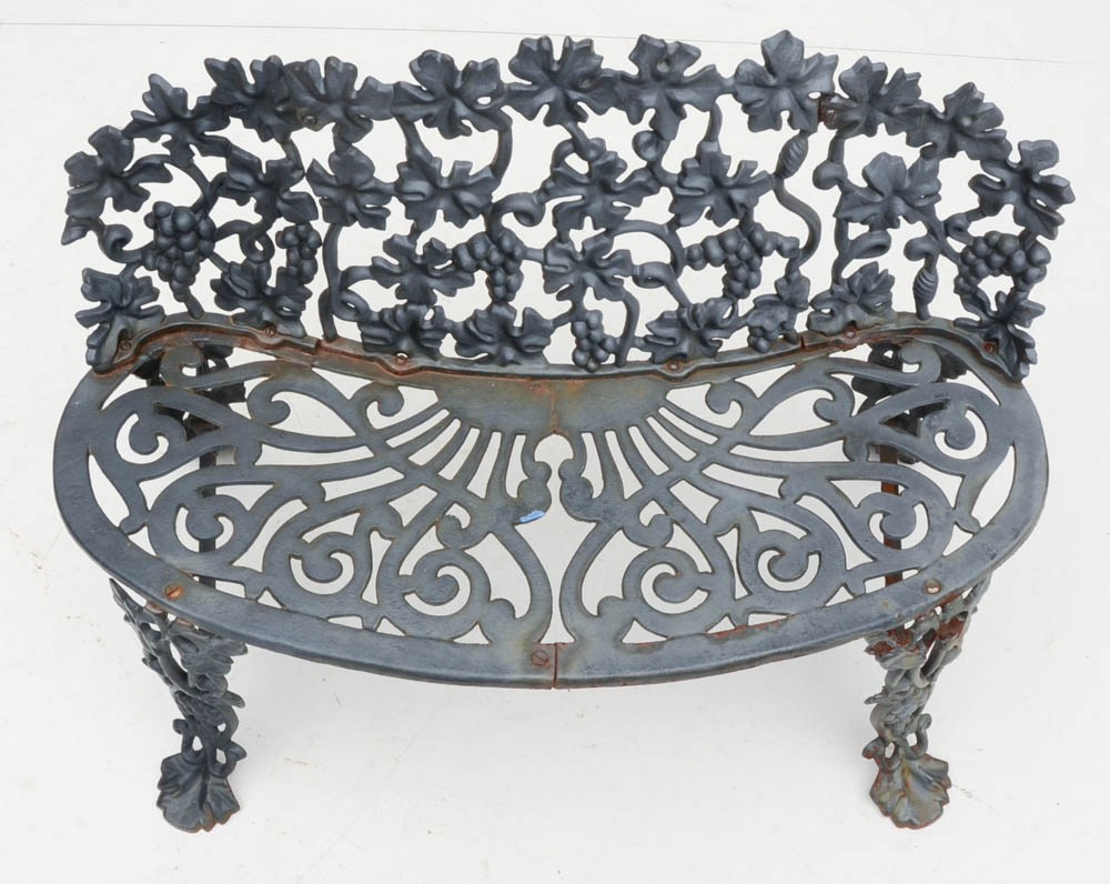 Vintage Cast Iron Settee and Chair