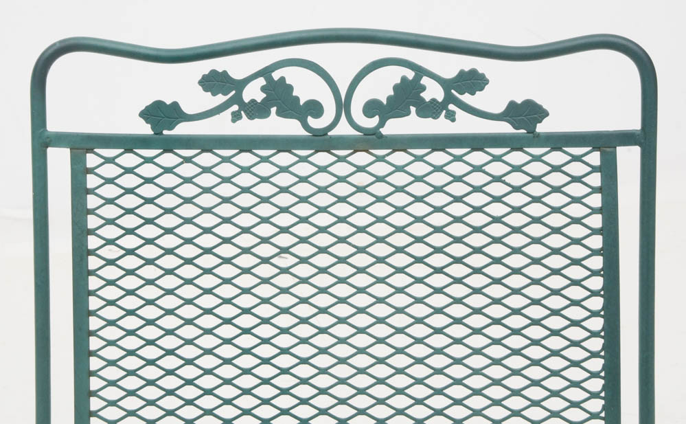 Two Iron Mesh Patio Pool Loungers