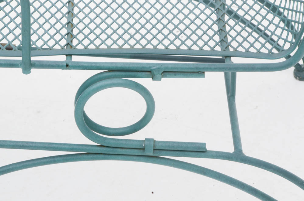 Two Iron Mesh Patio Pool Loungers