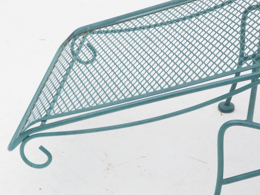 Two Iron Mesh Patio Pool Loungers