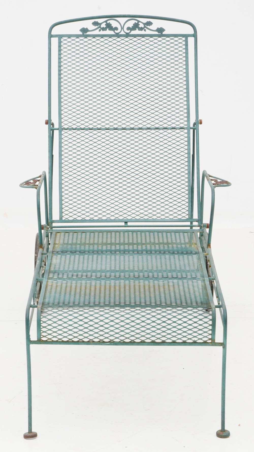 Two Iron Mesh Patio Pool Loungers