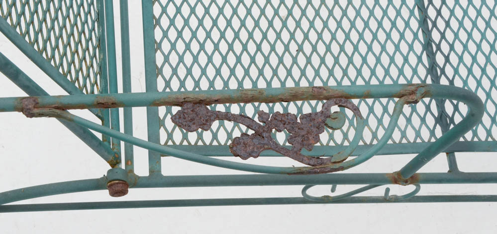 Two Iron Mesh Patio Pool Loungers