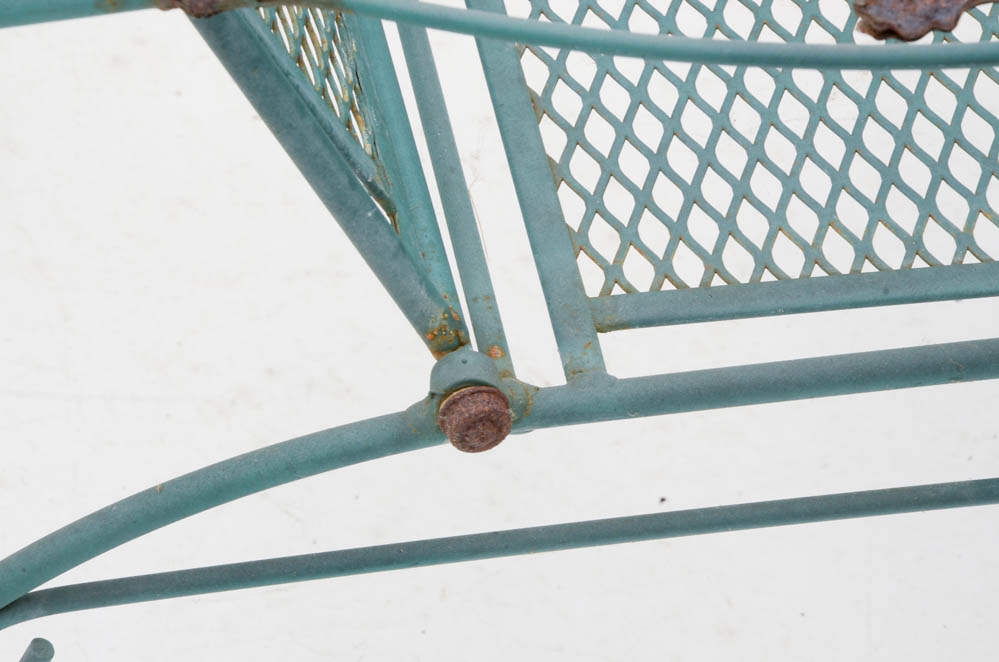 Two Iron Mesh Patio Pool Loungers