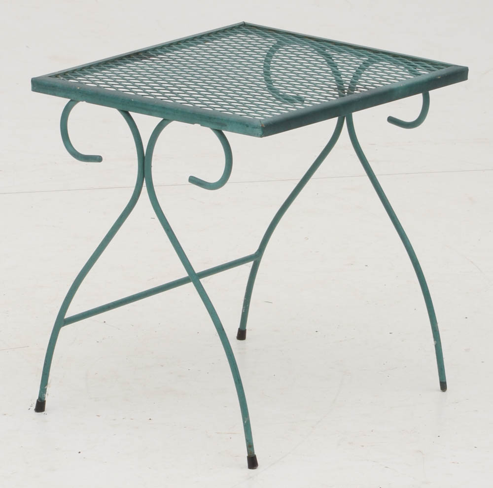 Iron Mesh Patio Settee and Nested Tables