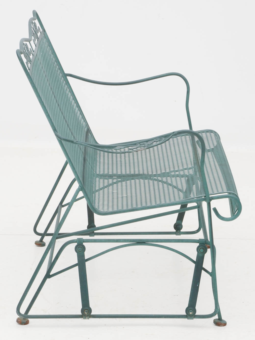 Iron Mesh Patio Settee and Nested Tables