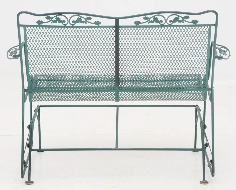 Iron Mesh Patio Settee and Nested Tables