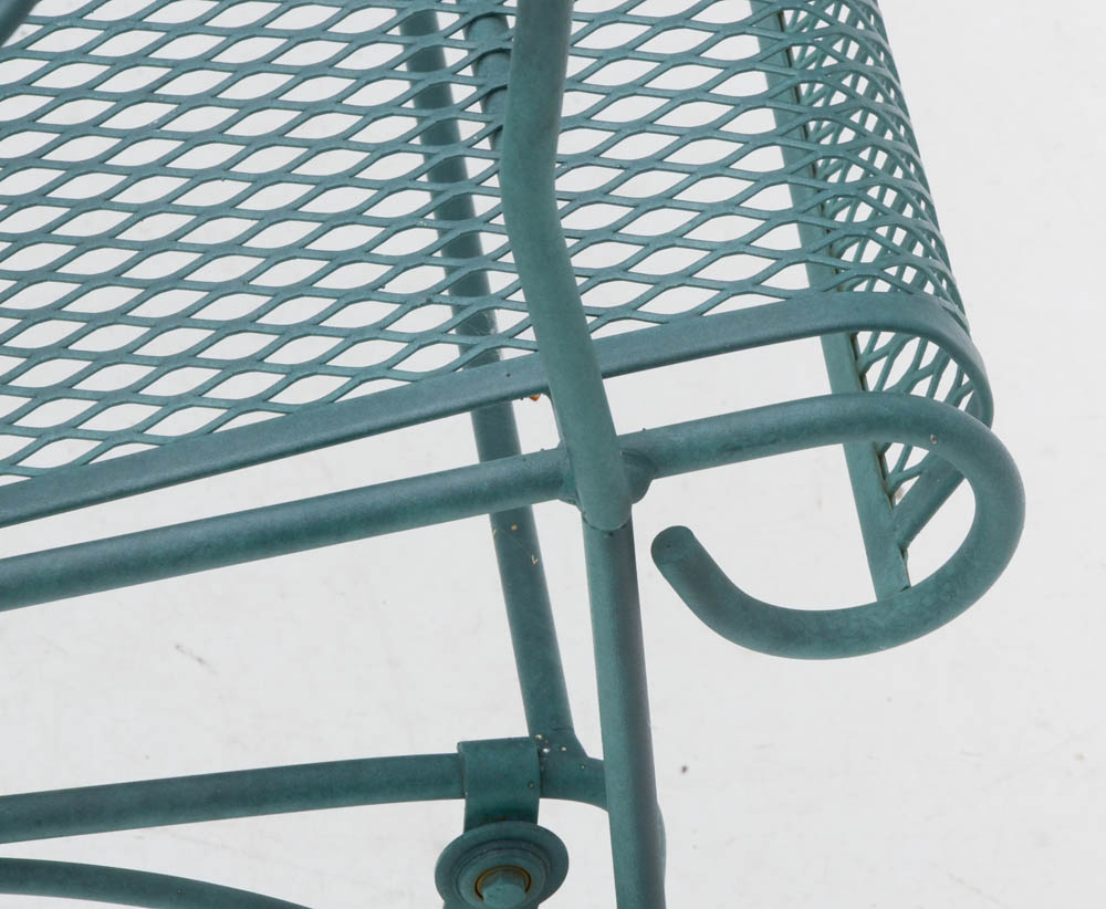 Iron Mesh Patio Settee and Nested Tables
