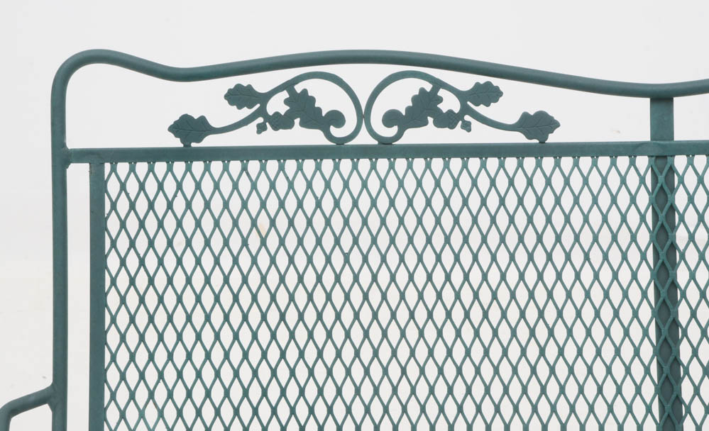 Iron Mesh Patio Settee and Nested Tables