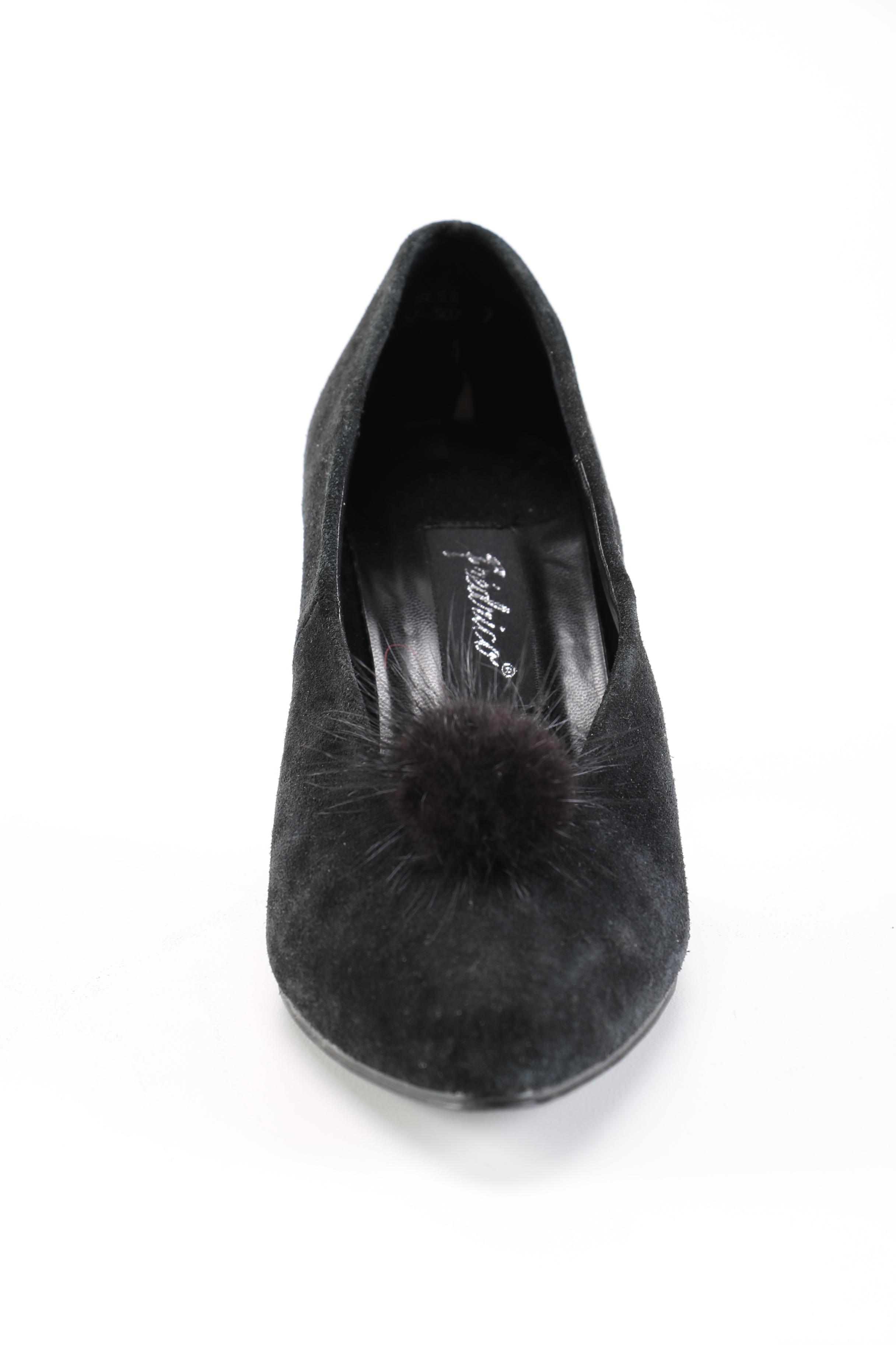 Fredrico Black Suede Pumps