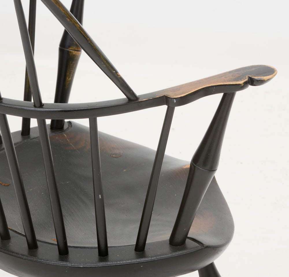 Set of Five Bow-Back Windsor Chairs, D.R. Dimes