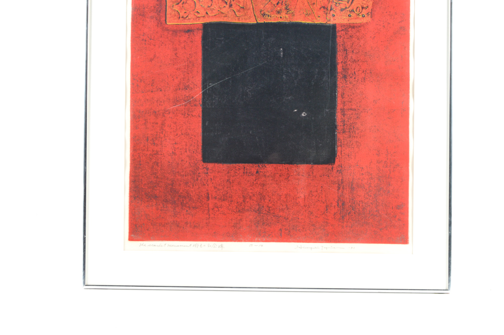 Hiroyuki Tajima Limited Edition Woodcut  "The Scarlett Monument"