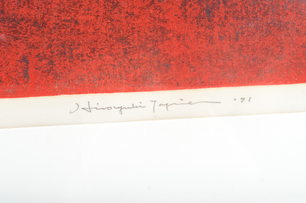 Hiroyuki Tajima Limited Edition Woodcut  "The Scarlett Monument"