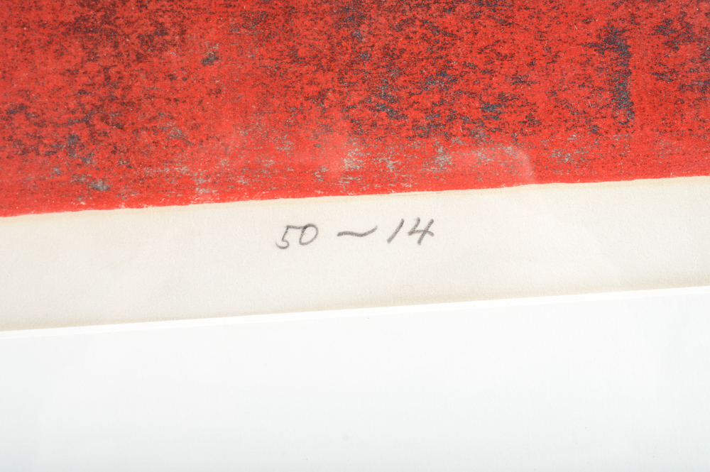 Hiroyuki Tajima Limited Edition Woodcut  "The Scarlett Monument"