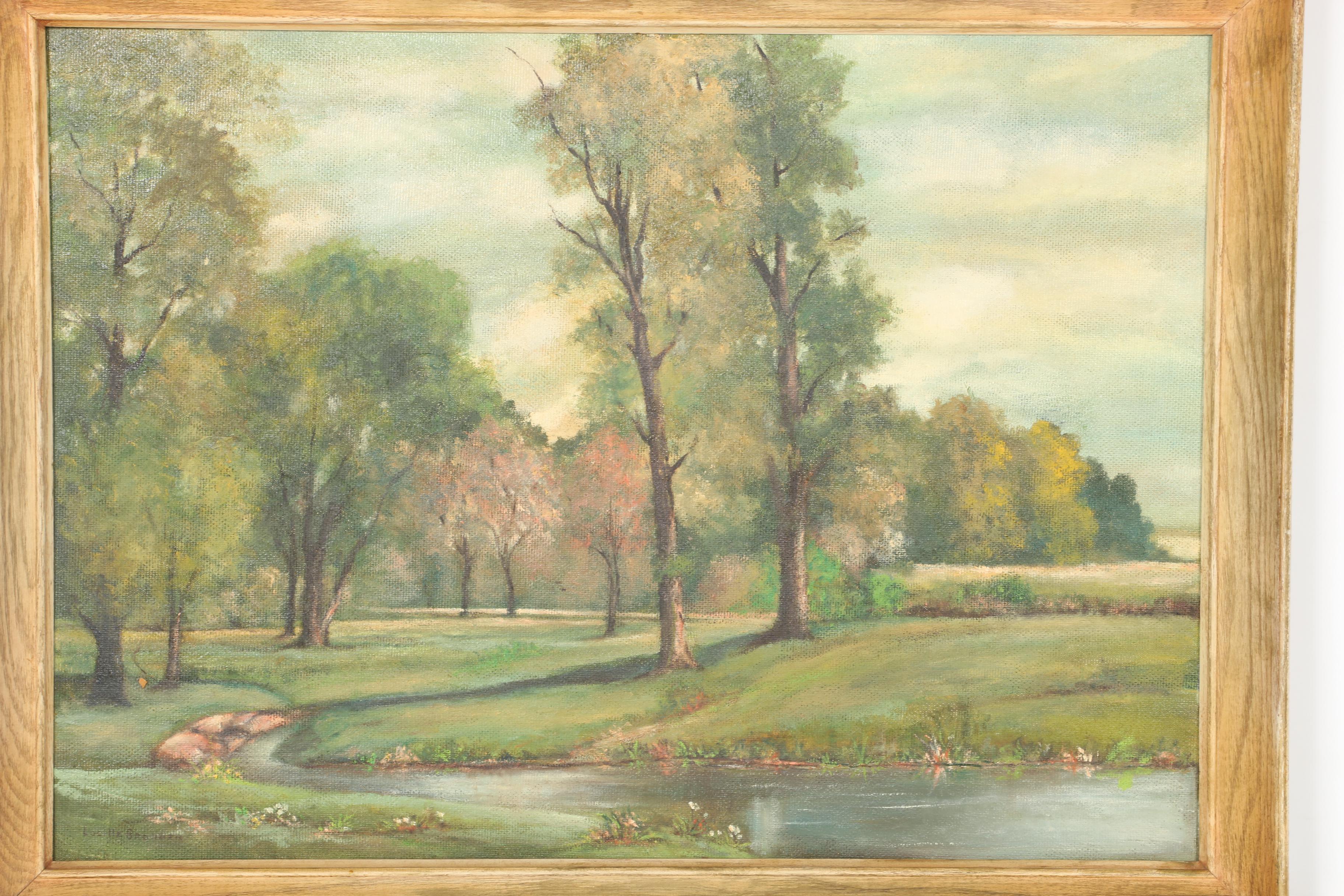 Lucille Bronder Oil Painting on Academy Board of Landscape Scene