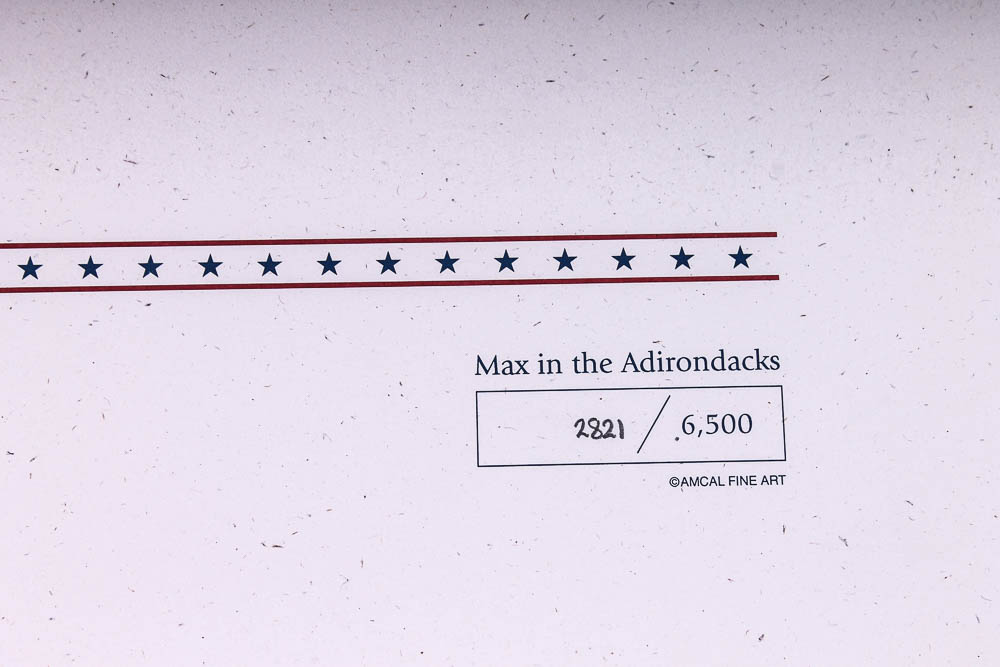 Charles Wysocki Signed and Numbered Print "Max in the Adirondacks"