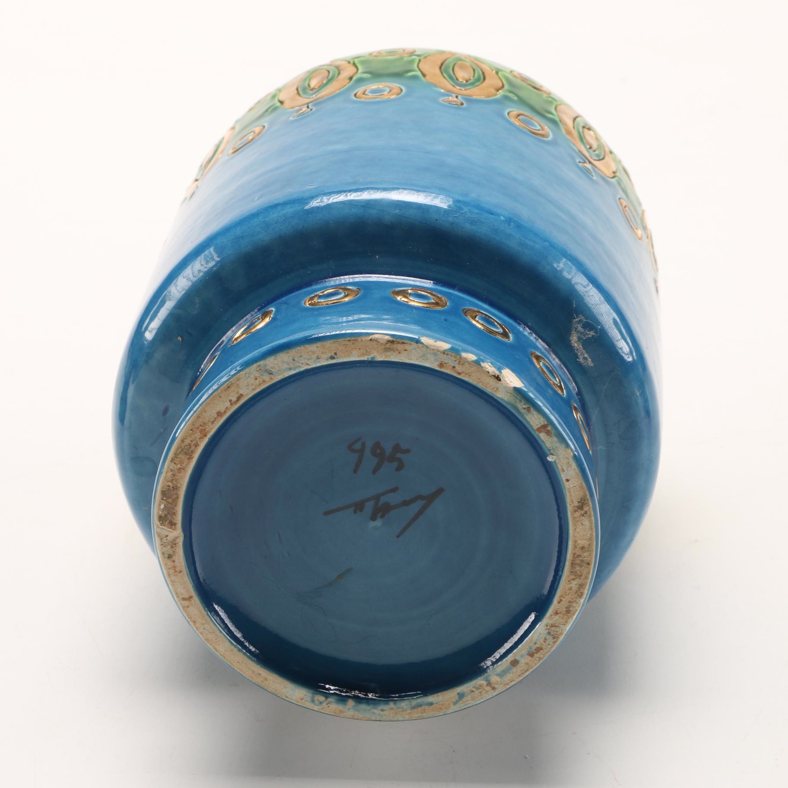 Mid Century Italian Ceramic Candle Holders and Vase