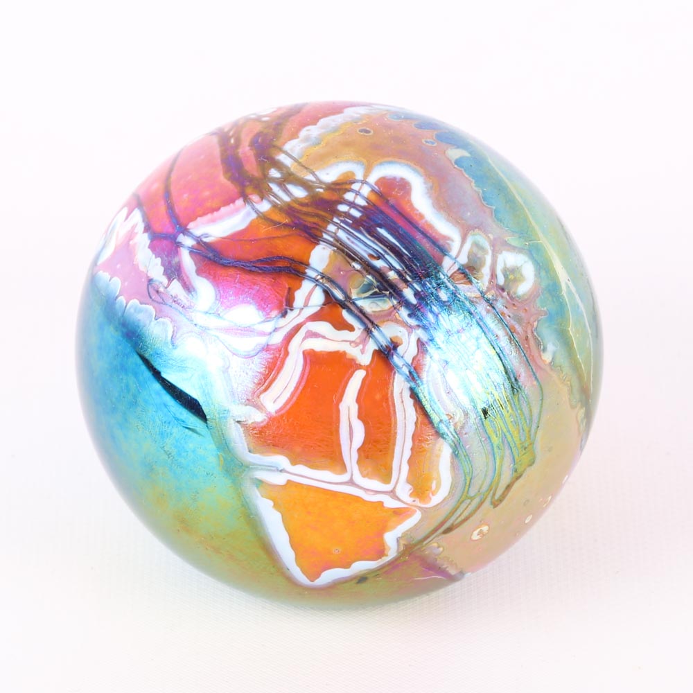 Signed Glasshouse Art Glass Paperweight