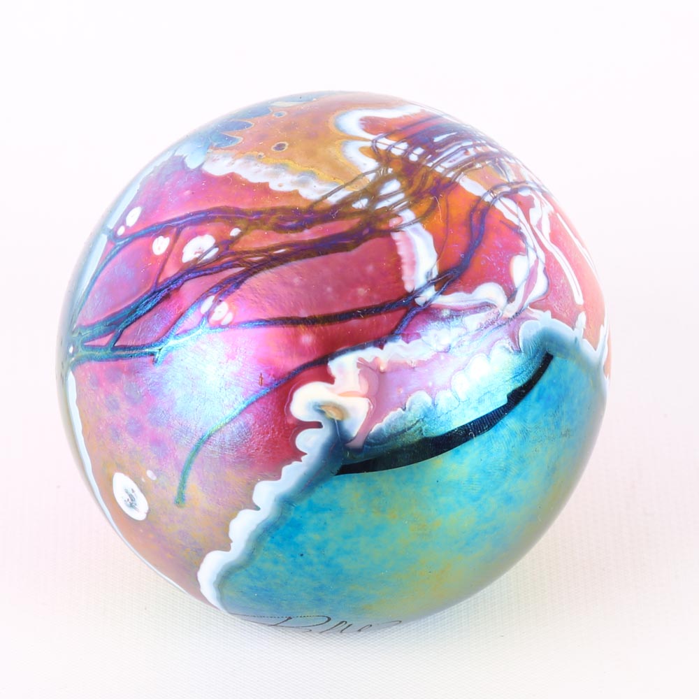 Signed Glasshouse Art Glass Paperweight