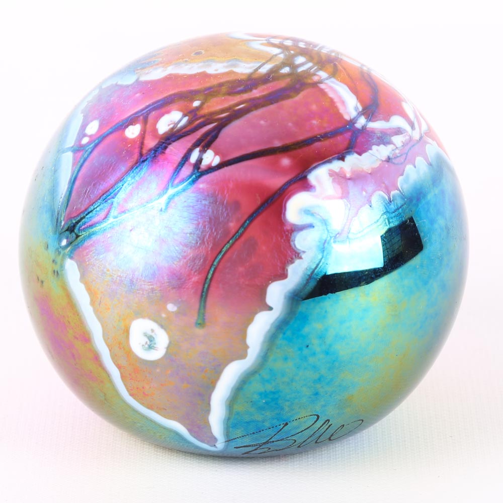 Signed Glasshouse Art Glass Paperweight