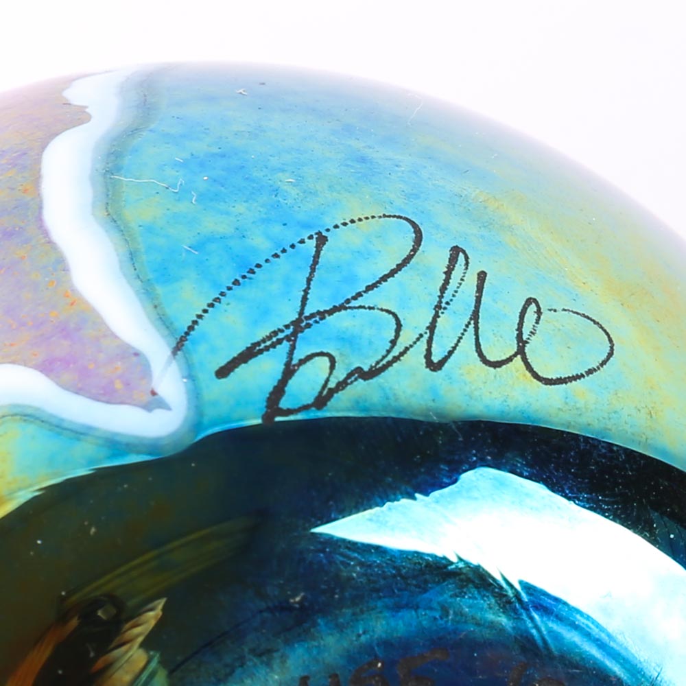 Signed Glasshouse Art Glass Paperweight