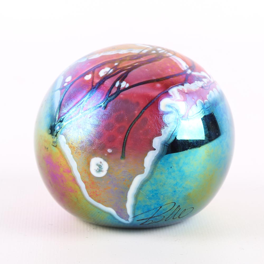 Signed Glasshouse Art Glass Paperweight