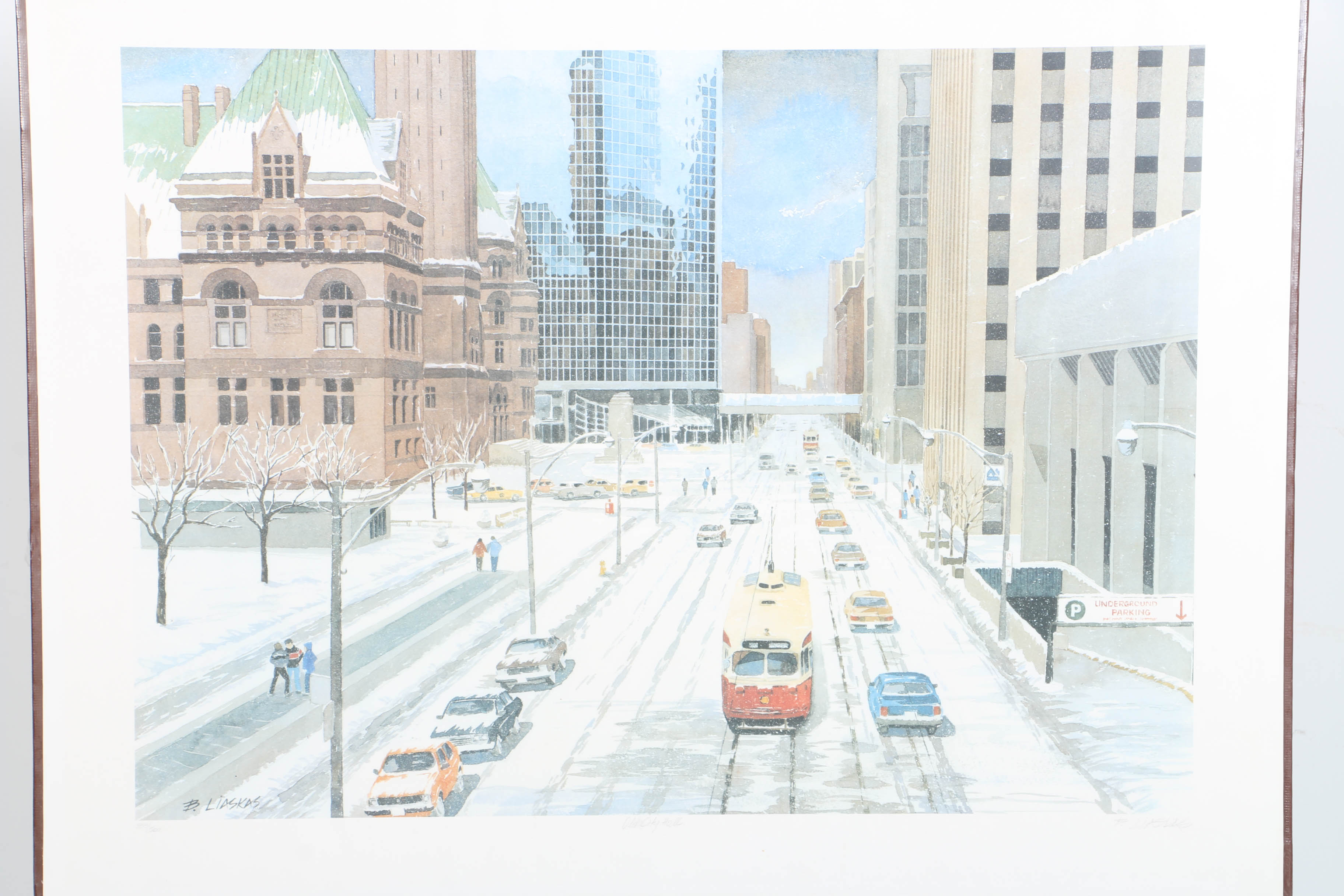 Signed Offset Lithograph After Basil Liaskas "Old City Hall"