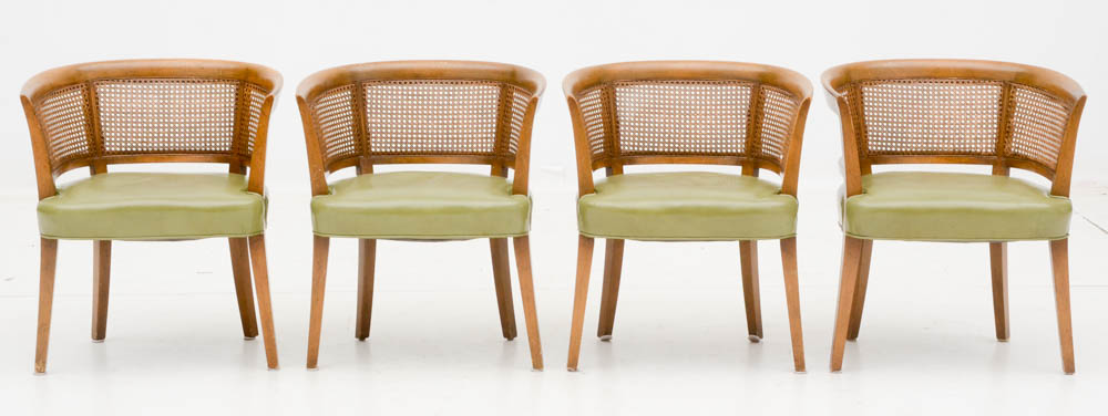 Four Caned Back Arm Chairs