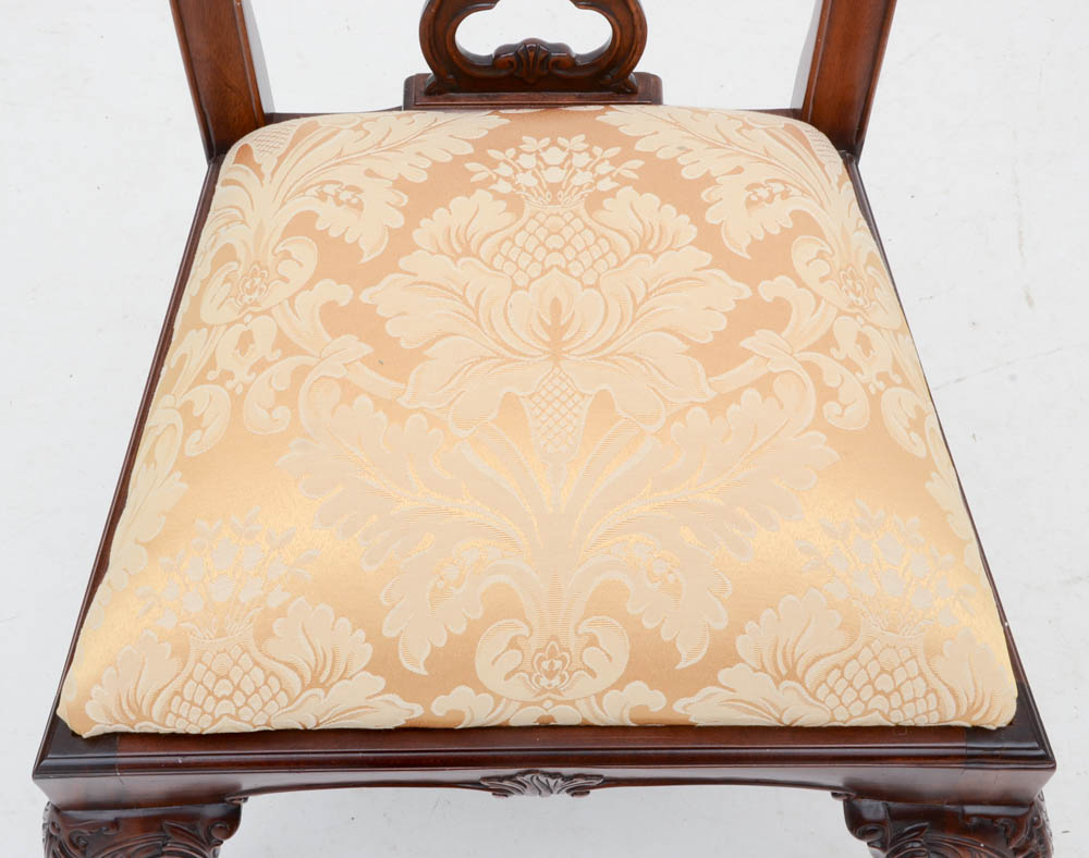 Set of Ten Carved Mahogany Chippendale Style Chairs