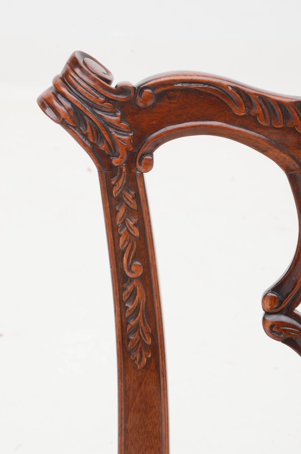 Set of Ten Carved Mahogany Chippendale Style Chairs
