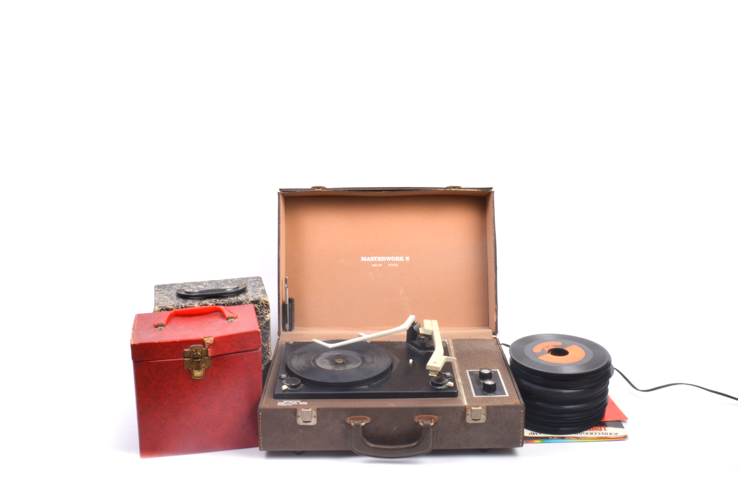 Masterwork Record Player and 45 rpm Records
