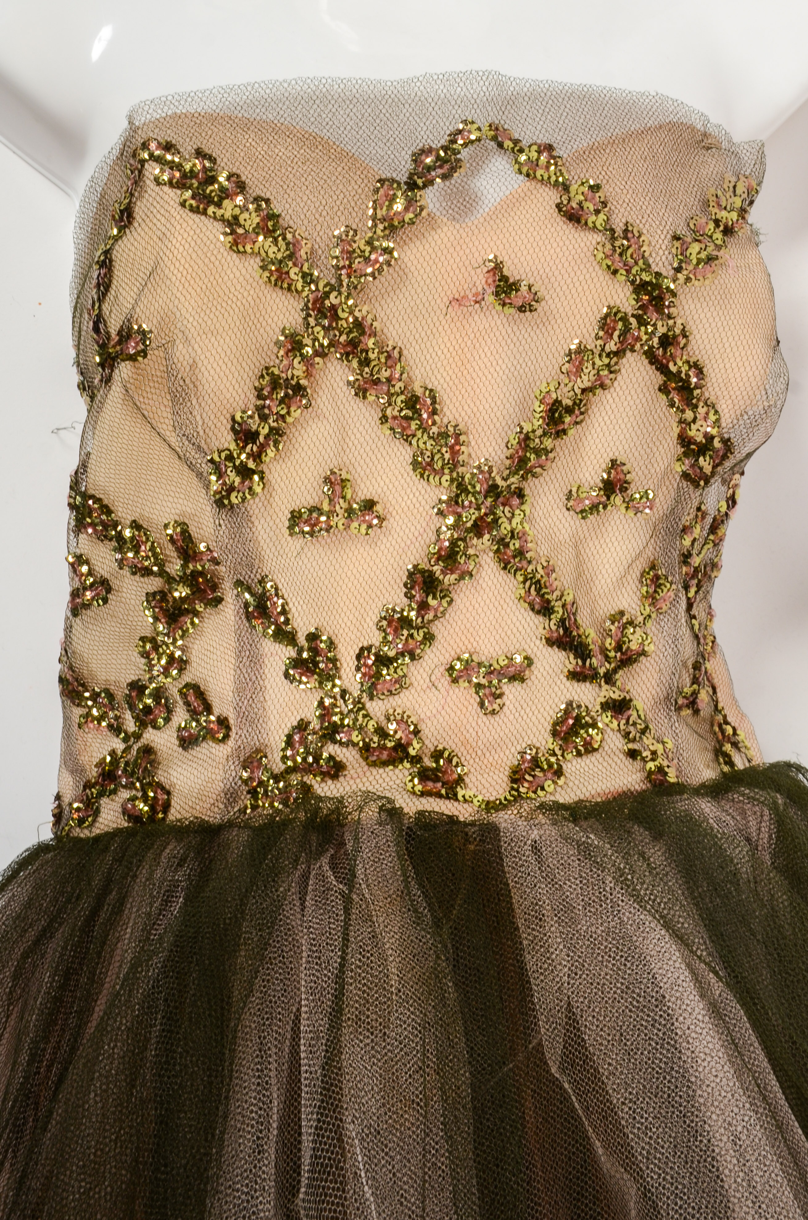 Circa 1950 Strapless Prom Dress