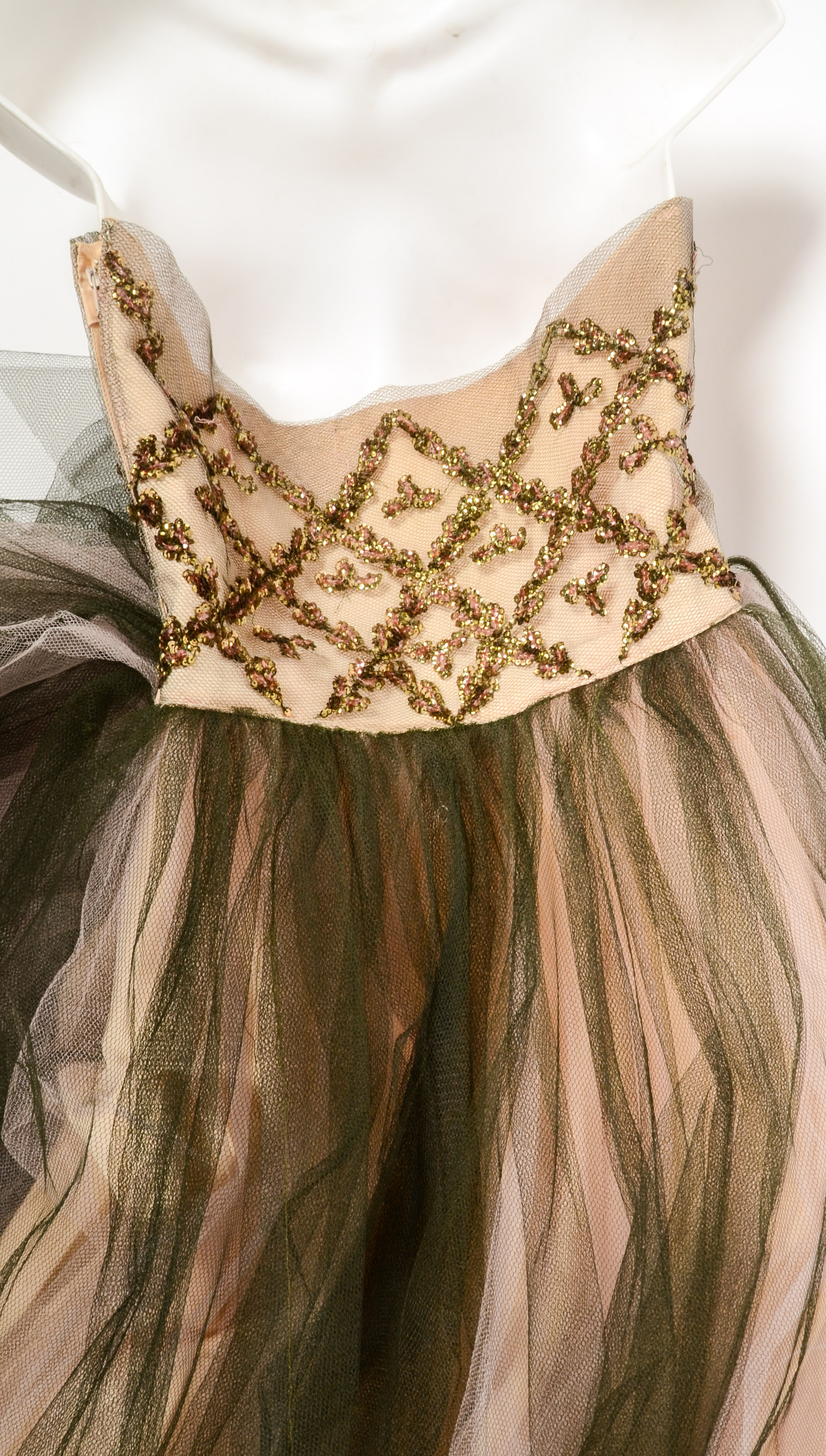 Circa 1950 Strapless Prom Dress