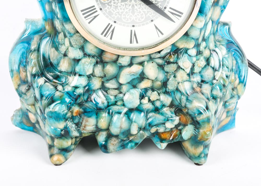 Vintage Lanshire Resin and Stone Clock