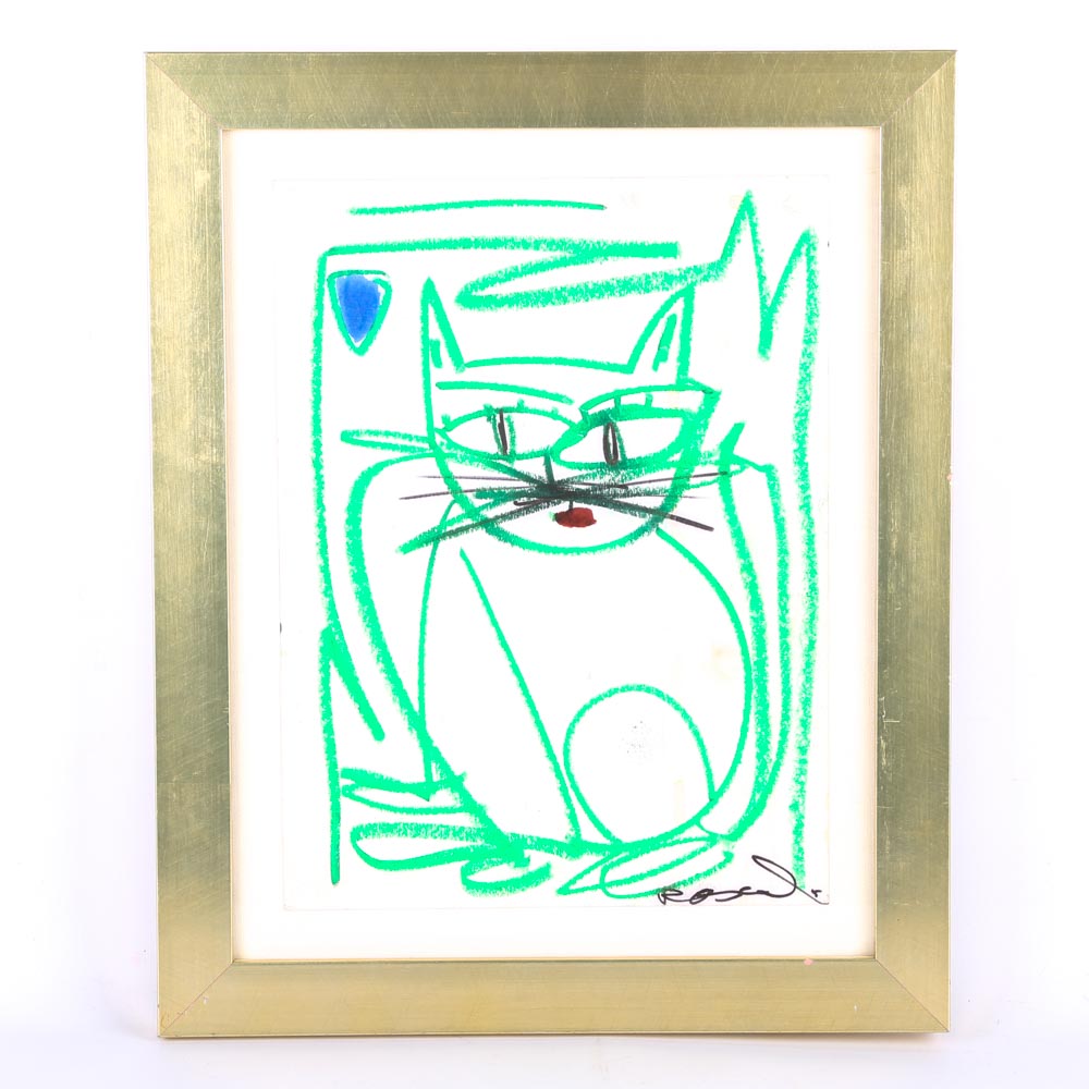 Rascal "Cat" Original Mixed Media
