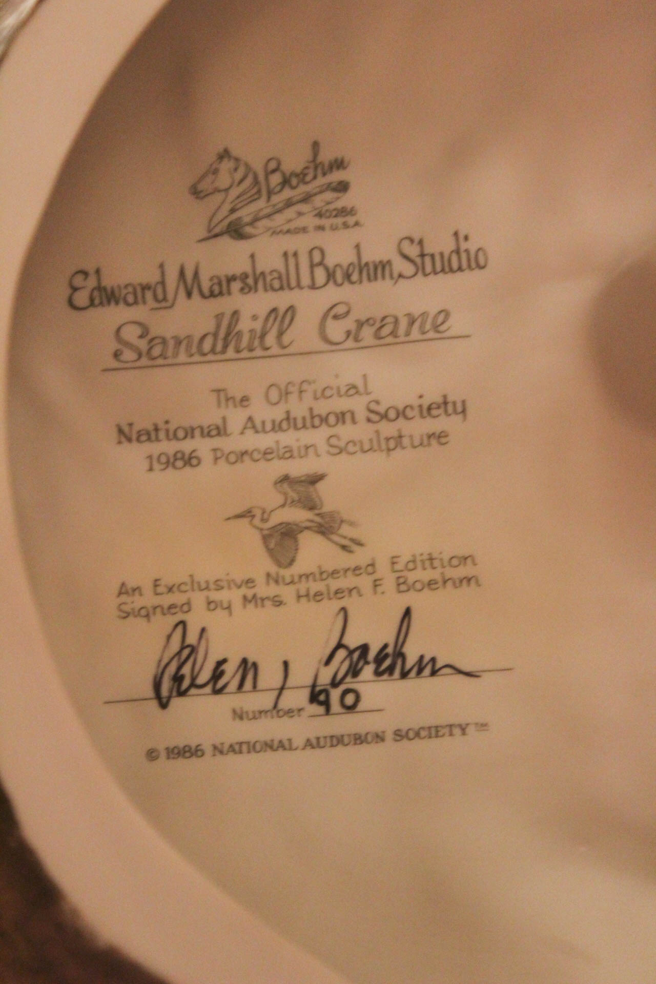 Boehm Limited Edition Porcelain "Sandhill Crane"