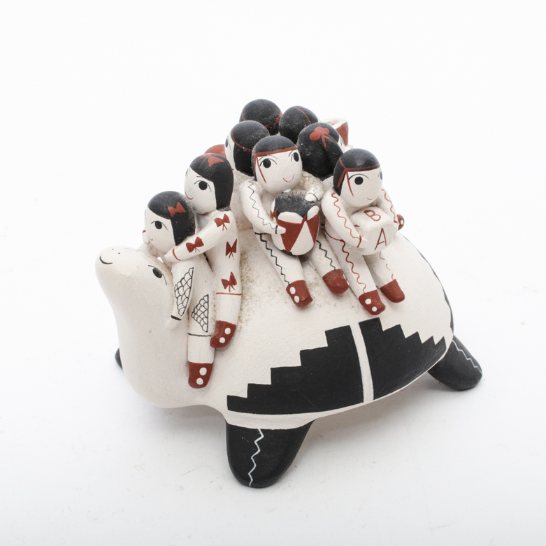 Vangie Suina Turtle Storyteller Figure