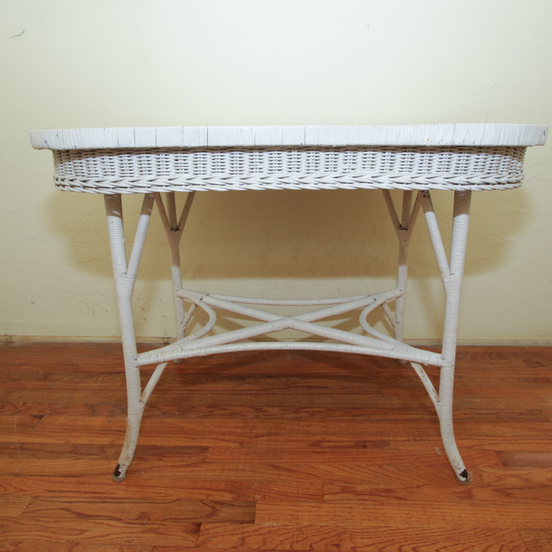 White Wicker Table