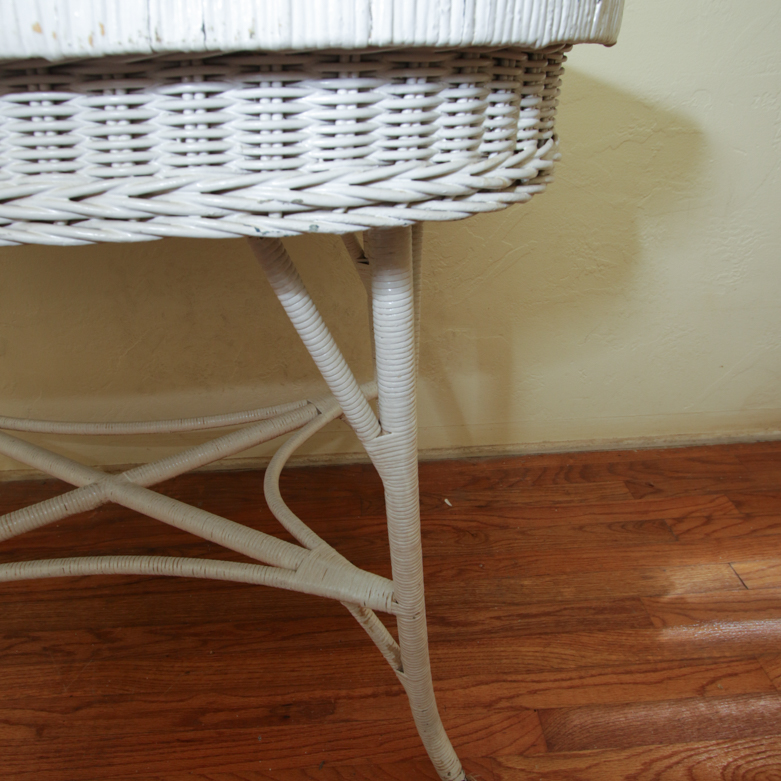 White Wicker Table
