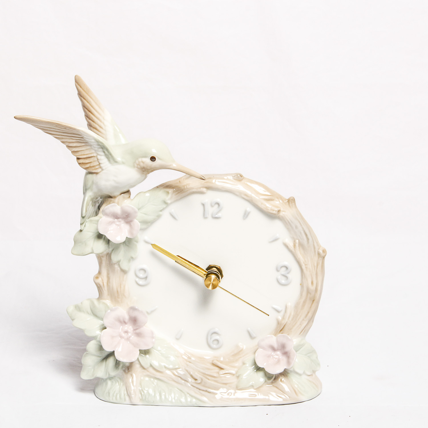 Otagiri Porcelain Hummingbird Clock and Music Box