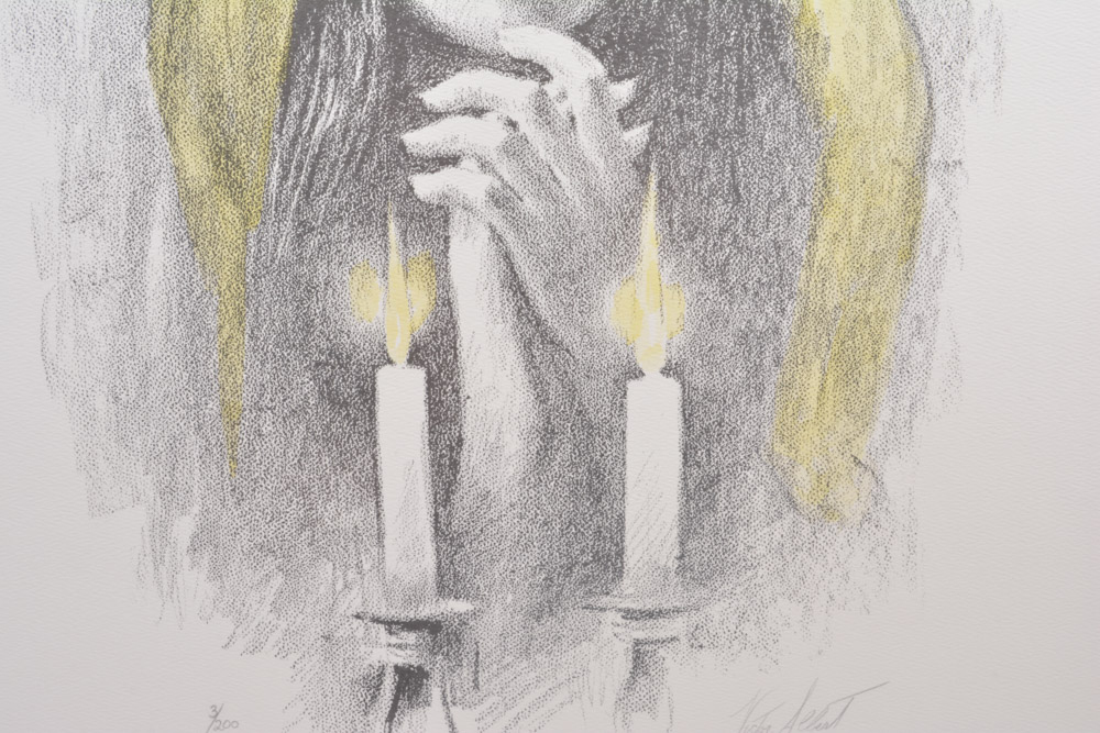 Giclee After Victor Albert Drawing of a Praying Girl