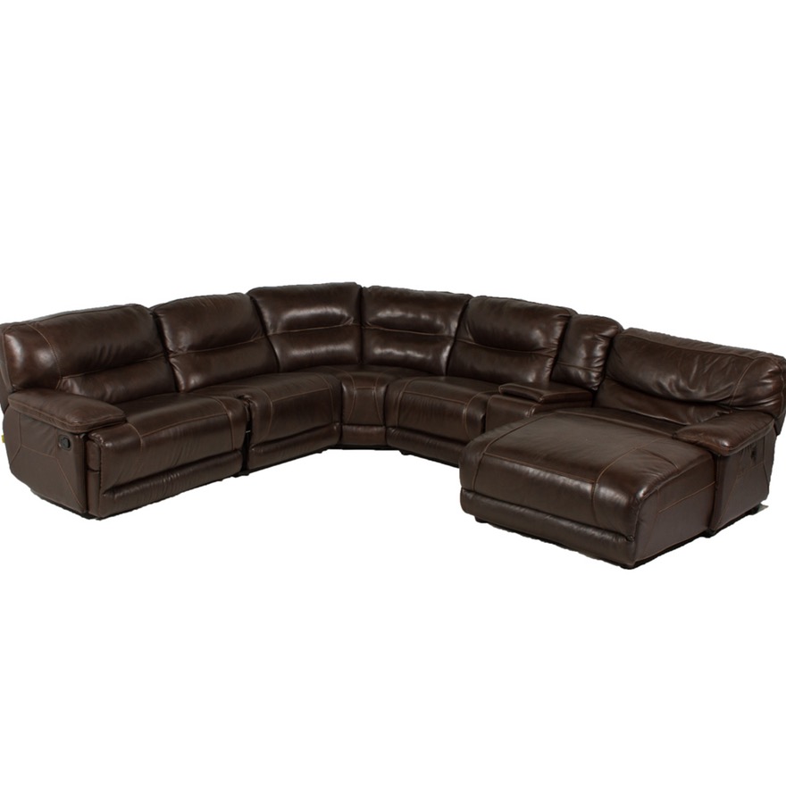 Contemporary Leather Sectional Sofa by Cheers