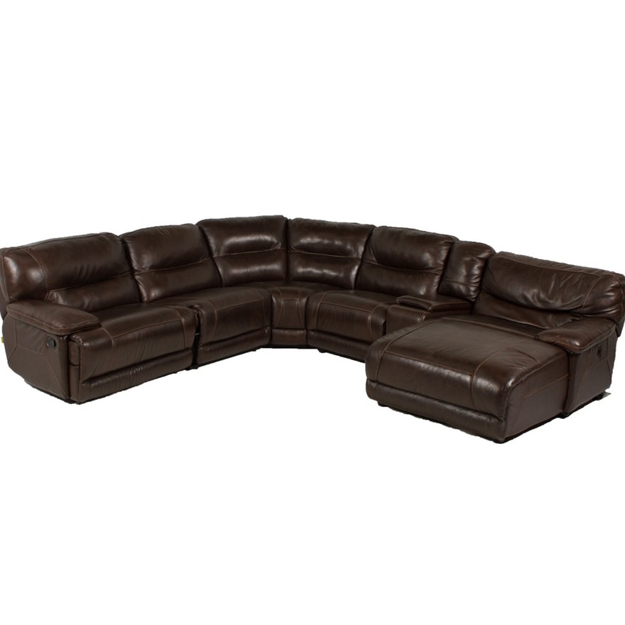 Contemporary Leather Sectional Sofa by Cheers