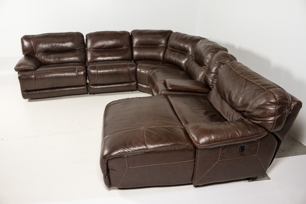 Contemporary Leather Sectional Sofa by Cheers